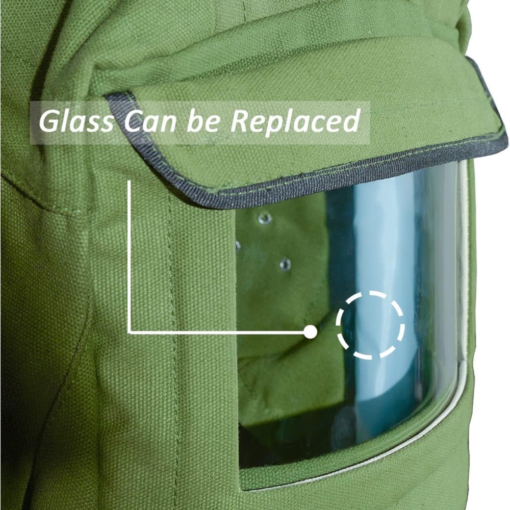 Sand Blasting Hood Cap, Canvas Shawl Sandblaster Protective Gear Mask Anti-dust - Picture 6 of 11